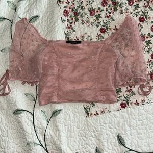 Pastel Pink Heart Crop Top